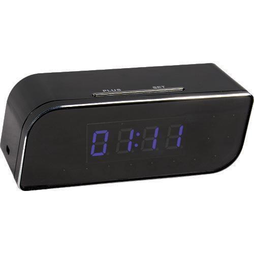 P2P WIFI Black Table Clock HD Hidden Camera