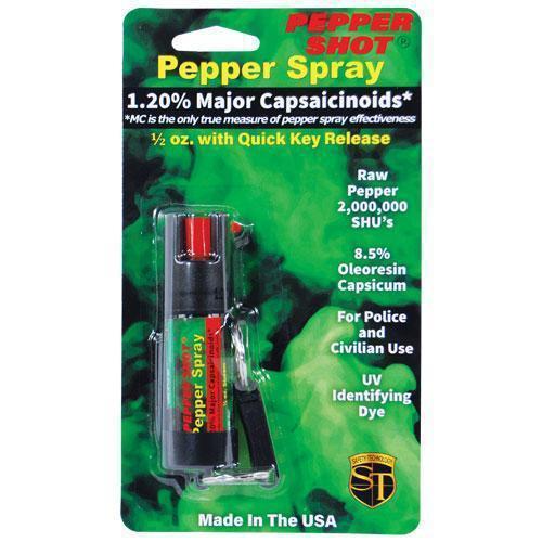 Pepper Shot 1.2% MC 1/2 oz pepper spray belt clip